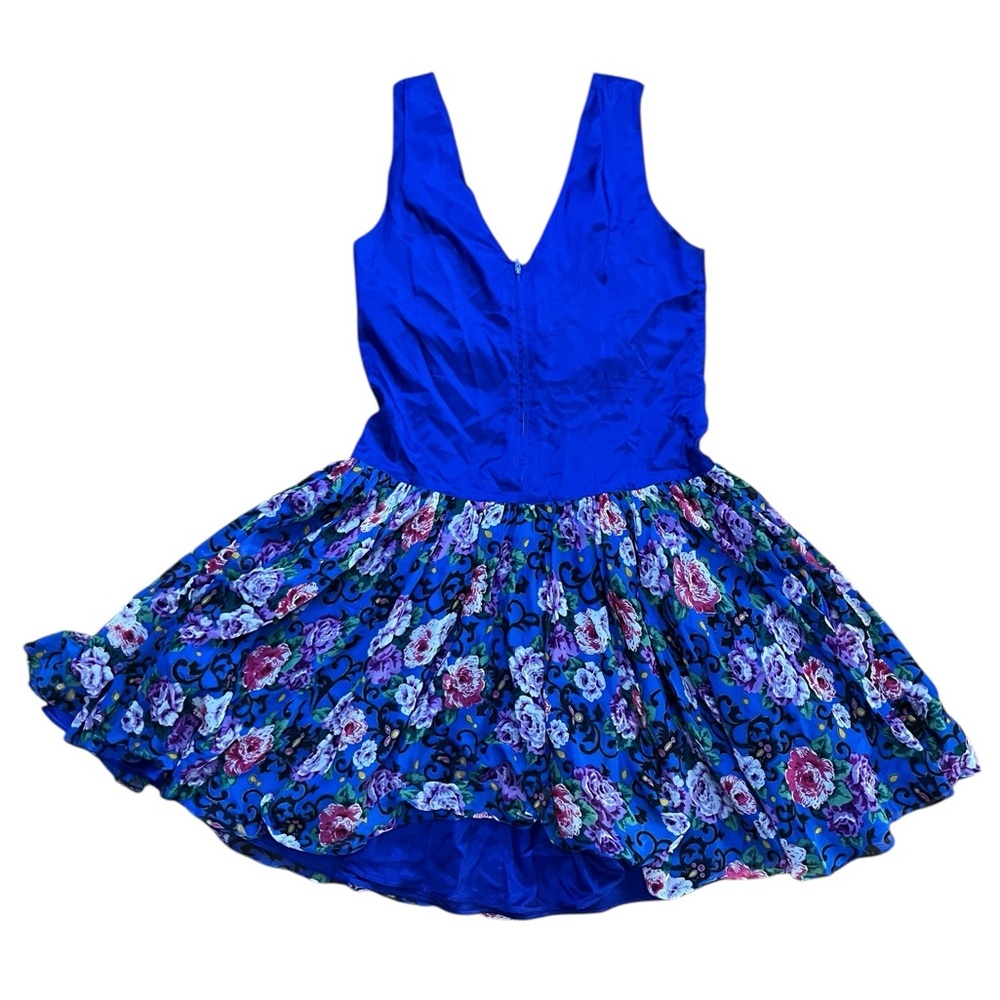 Teri Jon by Rickie Freeman Printed Floral Knee-Length Vintage Silk Dress Size 12